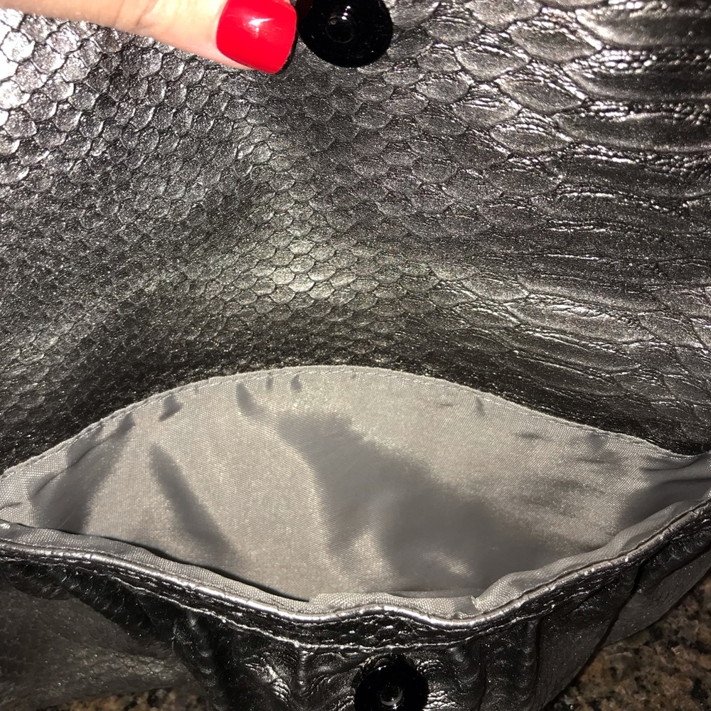 Style & Co Gray Python Clutch - image 3